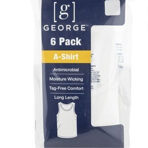 6 Pack Men’s George White A Underwear Undershirts Size -3XL New